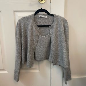 COPY - Zara grey tank and cardigan set